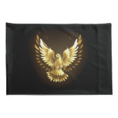 Faux Gold Foil Peace Dove op Zwart Kussensloop (Achterkant-Rechts)