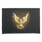 Faux Gold Foil Peace Dove op Zwart Kussensloop (Voorkant-Rechts)