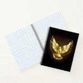 Faux Gold Foil Peace Dove op Zwart Notitieboek (Binnen)
