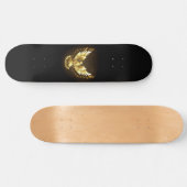 Faux Gold Foil Peace Dove op Zwart Persoonlijk Skateboard (Horizontaal)