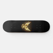 Faux Gold Foil Peace Dove op Zwart Persoonlijk Skateboard (Horizontaal)