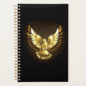 Faux Gold Foil Peace Dove op Zwart Planner (Voorkant)