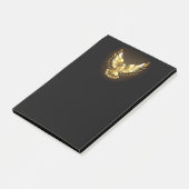 Faux Gold Foil Peace Dove op Zwart Post-it® Notes (Schuin)