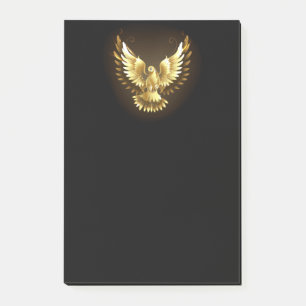 Faux Gold Foil Peace Dove op Zwart Post-it® Notes
