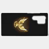 Faux Gold Foil Peace Dove op Zwart Samsung Galaxy Hoesje (Achterkant horizontaal)