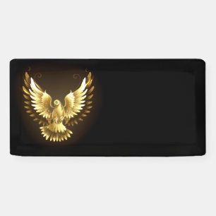 Faux Gold Foil Peace Dove op Zwart Spandoek