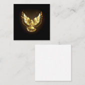 Faux Gold Foil Peace Dove op Zwart Vierkante Visitekaartje (Voorkant / Achterkant)