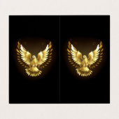 Faux Gold Foil Peace Dove op Zwart Visitekaartje (Buitenkant ongevouwen)
