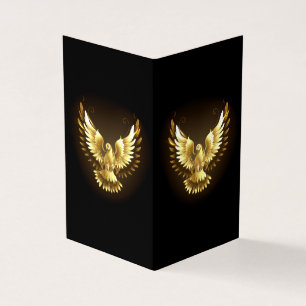 Faux Gold Foil Peace Dove op Zwart Visitekaartje