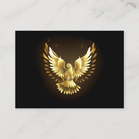 Faux Gold Foil Peace Dove op Zwart Visitekaartje (Voorkant)