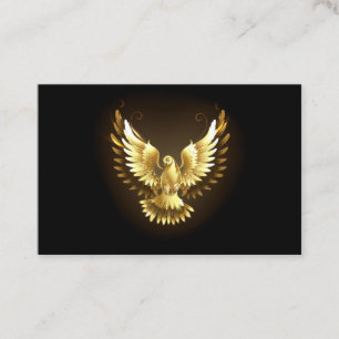 Faux Gold Foil Peace Dove op Zwart Visitekaartje