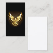 Faux Gold Foil Peace Dove op Zwart Visitekaartje (Voorkant / Achterkant)