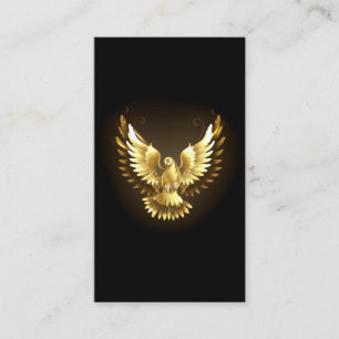 Faux Gold Foil Peace Dove op Zwart Visitekaartje