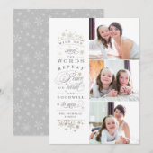 Faux Gold Foil Peace on Earth Foto Vakantie Kaart (Voorkant / Achterkant)