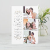 Faux Gold Foil Peace on Earth Foto Vakantie Kaart (Staand voorkant)