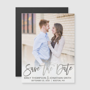 Faux Gold Foil Photo Weddenschap Save the Date Mag Magnetische Uitnodiging