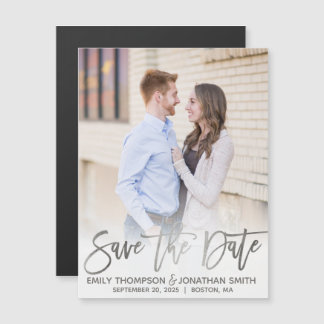 Faux Gold Foil Photo Weddenschap Save the Date Mag Magnetische Uitnodiging