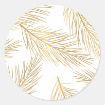 Faux Gold Foil Pine Needles Holiday Sticker