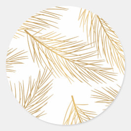 Faux Gold Foil Pine Needles Holiday Sticker