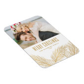 Faux Gold Foil Pine Needles Merry kerstfoto Magneet (Rechterzijde)