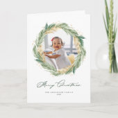 Faux Gold Foil Pine Needles met prettig kerstfeest Feestdagen Kaart (Voorkant)