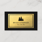 Faux Gold Foil - Pine Trees Logo Visitekaartje (Voorkant)