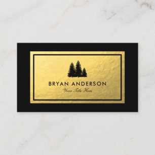 Faux Gold Foil - Pine Trees Logo Visitekaartje
