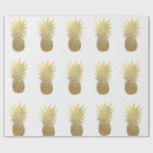 Faux Gold Foil Pineappel Wrapping Paper Cadeaupapier (Vlak)