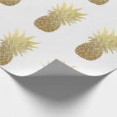 Faux Gold Foil Pineappel Wrapping Paper Cadeaupapier (Hoek)