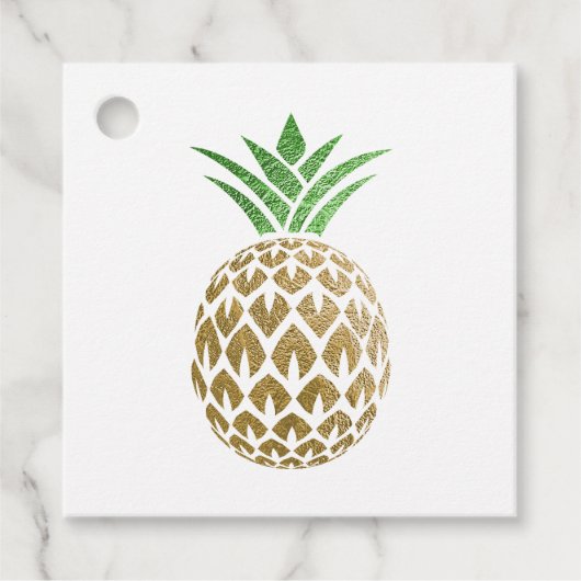 Faux Gold Foil Pineapple Event Planner Bedankjes Labels (Voorkant)