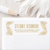 Faux Gold Foil Pinecones en Pine Needles Holiday Etiket (Insitu)