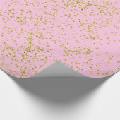 Faux Gold Foil Pink Background Sprinkle Glitter Cadeaupapier (Hoek)