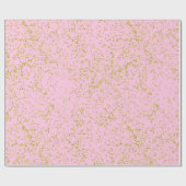 Faux Gold Foil Pink Background Sprinkle Glitter Cadeaupapier (Vlak)