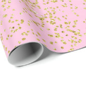 Faux Gold Foil Pink Background Sprinkle Glitter Cadeaupapier (Rol Hoek)