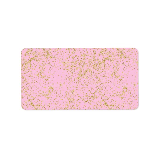 Faux Gold Foil Pink Background Sprinkle Glitter Etiket (Voorkant)