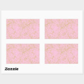 Faux Gold Foil Pink Background Sprinkle Glitter Rechthoekige Sticker (Vel)