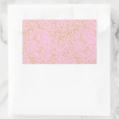 Faux Gold Foil Pink Background Sprinkle Glitter Rechthoekige Sticker (Tas)