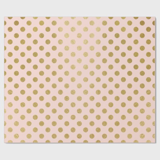 Faux Gold Foil Polka Dot Pattern Cadeaupapier (Vlak)