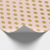 Faux Gold Foil Polka Dot Pattern Cadeaupapier (Hoek)