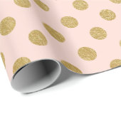 Faux Gold Foil Polka Dot Pattern Cadeaupapier (Rol Hoek)