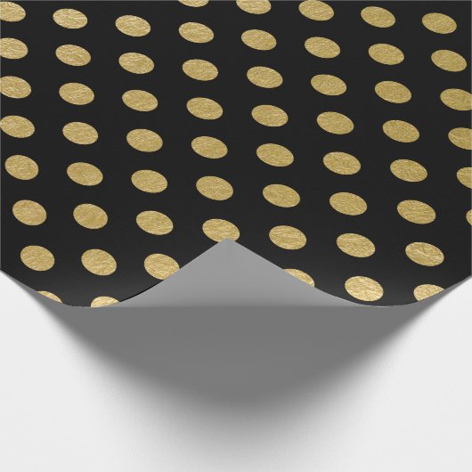 Faux Gold Foil Polka Dot Pattern Cadeaupapier (Hoek)