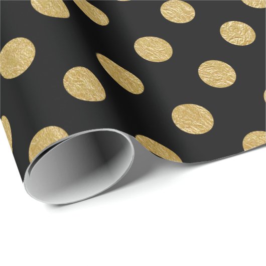Faux Gold Foil Polka Dot Pattern Cadeaupapier (Rol Hoek)