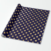 Faux Gold Foil Polka Dot Pattern Cadeaupapier (Uitgerold)