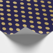 Faux Gold Foil Polka Dot Pattern Cadeaupapier (Hoek)