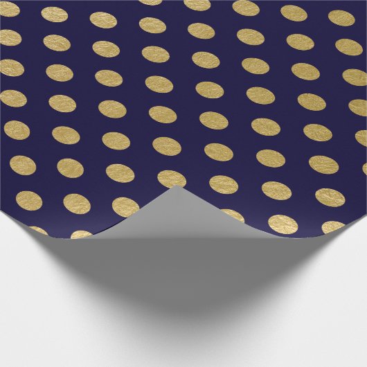 Faux Gold Foil Polka Dot Pattern Cadeaupapier (Hoek)