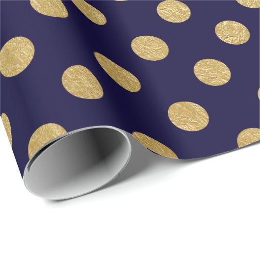 Faux Gold Foil Polka Dot Pattern Cadeaupapier (Rol Hoek)