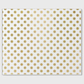 Faux Gold Foil Polka Dot Pattern Cadeaupapier (Vlak)