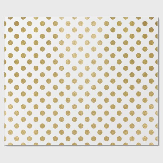 Faux Gold Foil Polka Dot Pattern Cadeaupapier (Vlak)