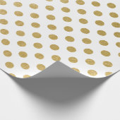 Faux Gold Foil Polka Dot Pattern Cadeaupapier (Hoek)