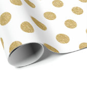 Faux Gold Foil Polka Dot Pattern Cadeaupapier (Rol Hoek)